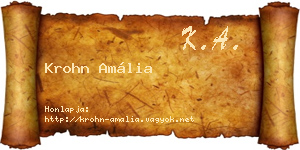 Krohn Amália névjegykártya